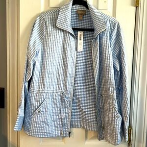 MET Chico’s Ladies Blue Plaid Jacket